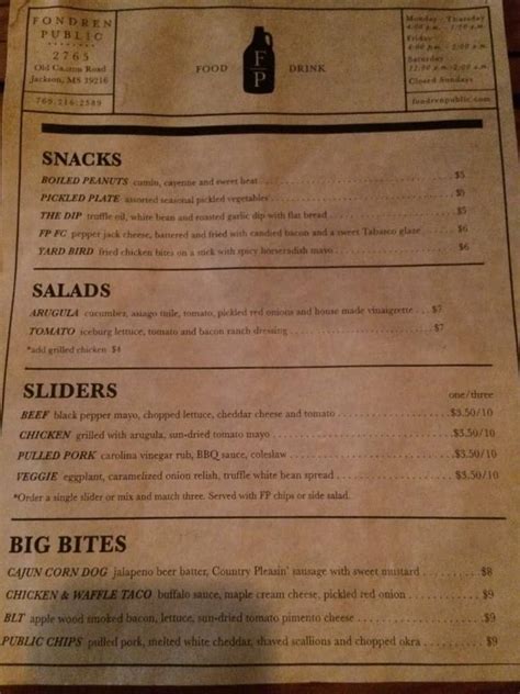 fondren public menu|fondren mississippi restaurants.